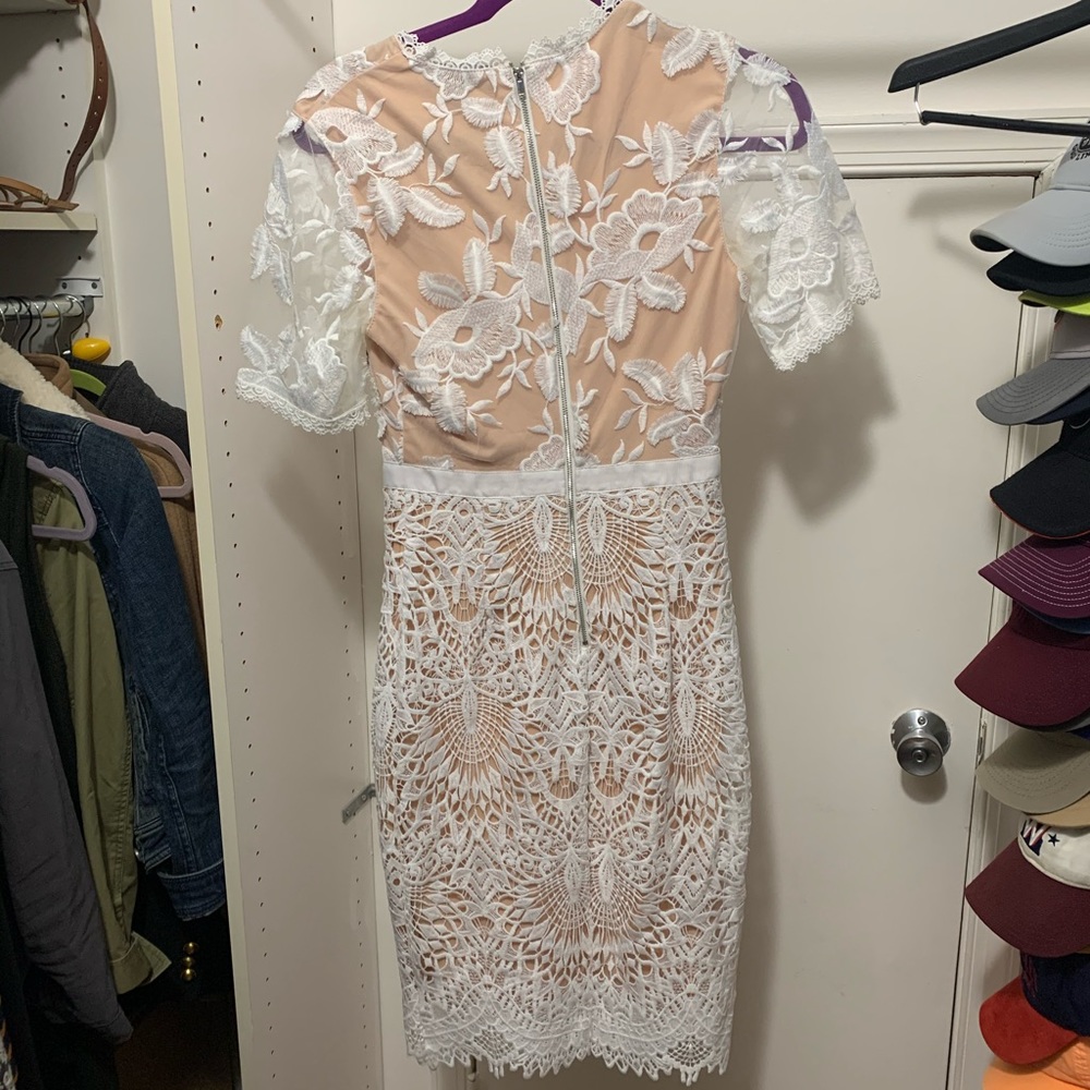 White lace midi dress